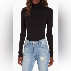 Splendid Nordstrom Black Long Sleeve Classic Turtleneck Small